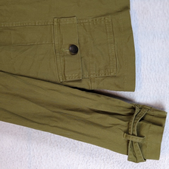 Christopher & Banks Olive Green Stretch Button Jacket S - Picture 2 of 7